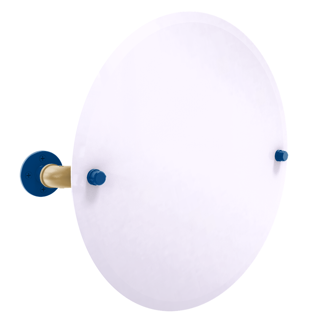 Diamond Collection Frameless Oval Wall Mounted Tilt Mirror Kansas City Edition
