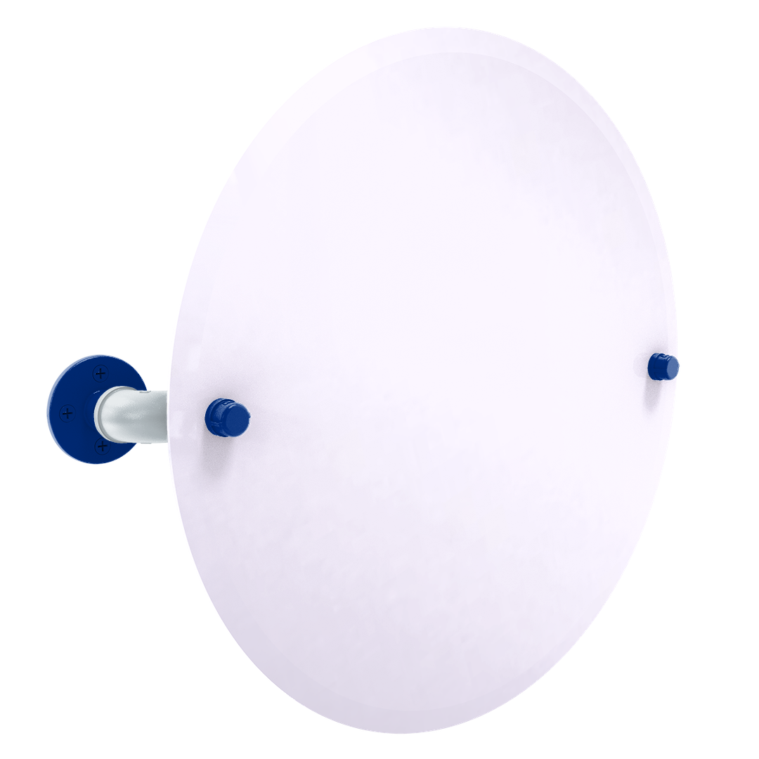 Diamond Collection Frameless Oval Wall Mounted Tilt Mirror New York Bronx Edition