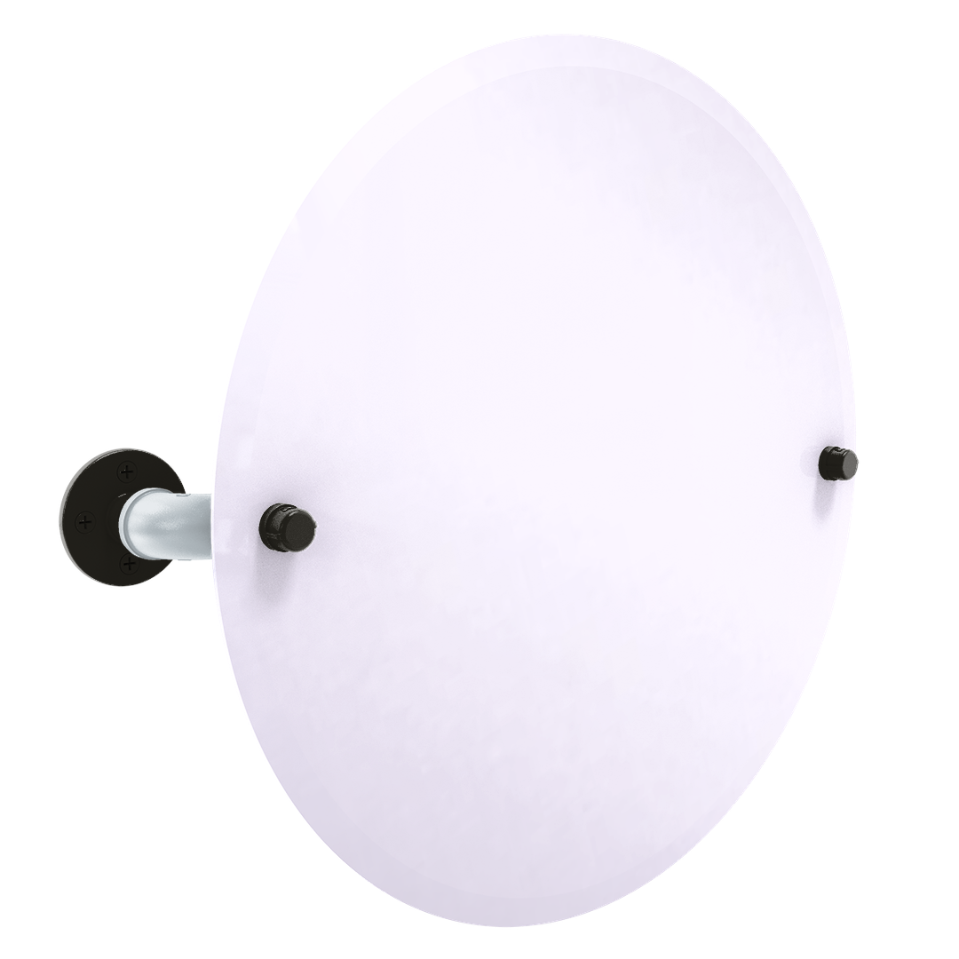 Diamond Collection Frameless Round Wall Mounted Tilt Mirror Chicago South Side Edition