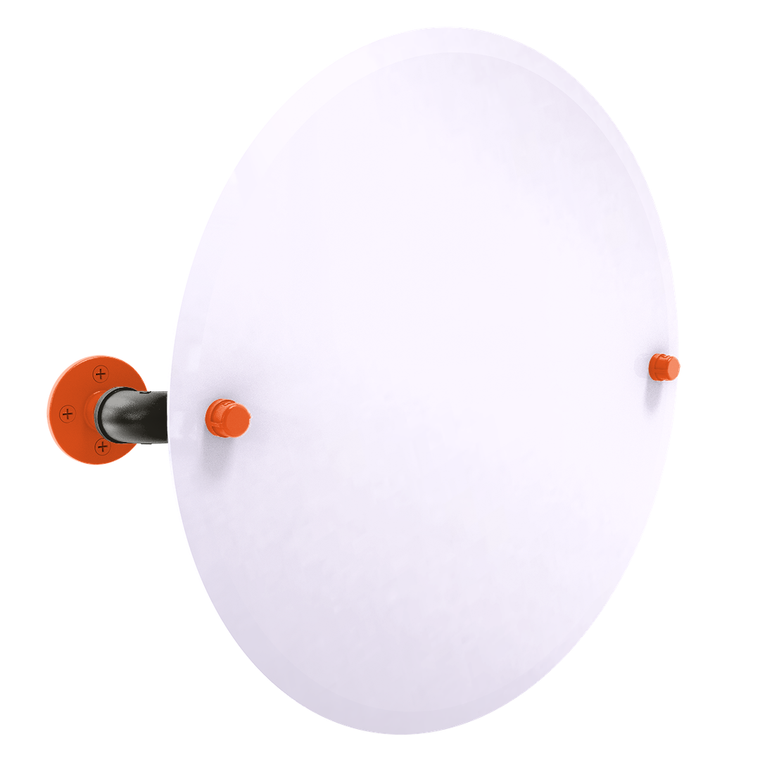 Diamond Collection Frameless Round Wall Mounted Tilt Mirror San Francisco Edition