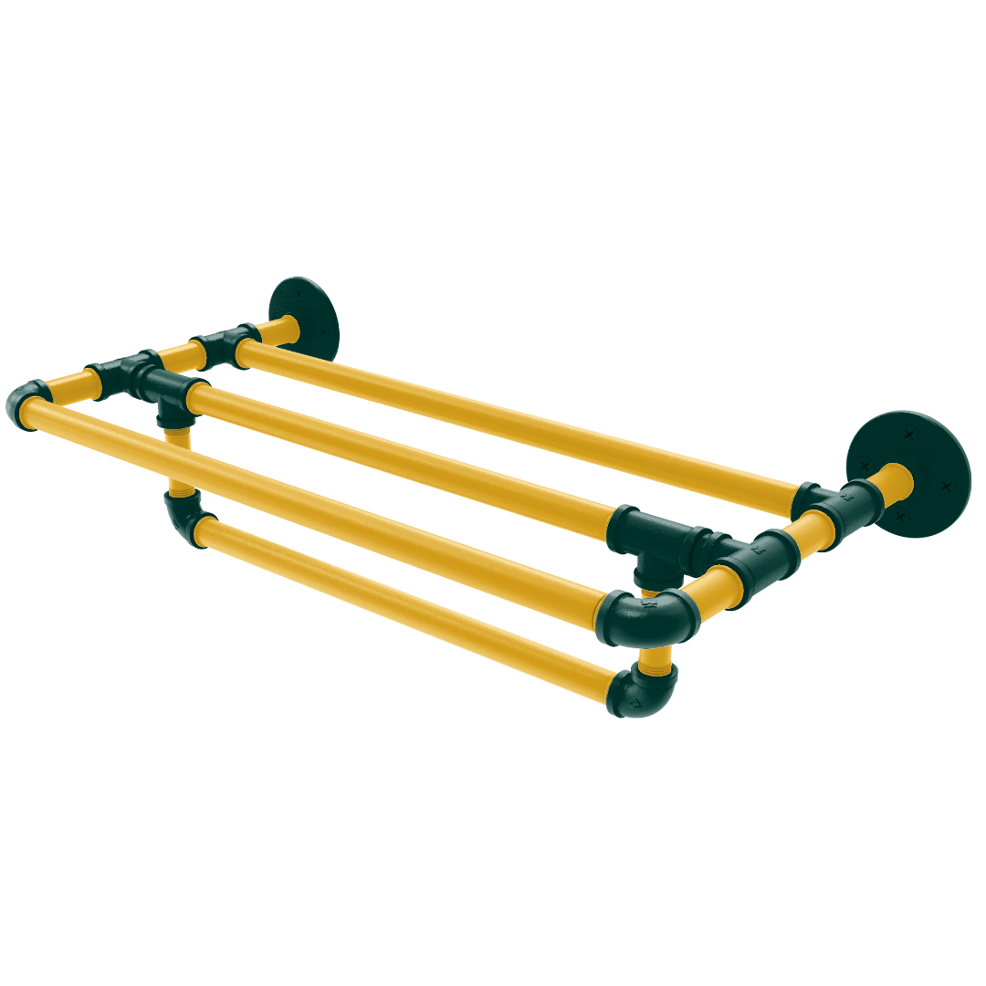 Diamond Collection Wall Mounted Towel Shelf with Towel Bar Oakland Edition