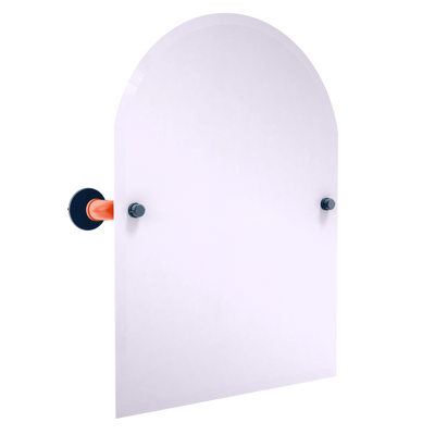 Diamond Collection Frameless Arched Top Wall Mounted Tilt Mirror Detroit Edition