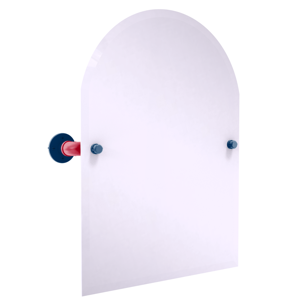 Diamond Collection Frameless Arched Top Wall Mounted Tilt Mirror Los Angeles Big A Edition