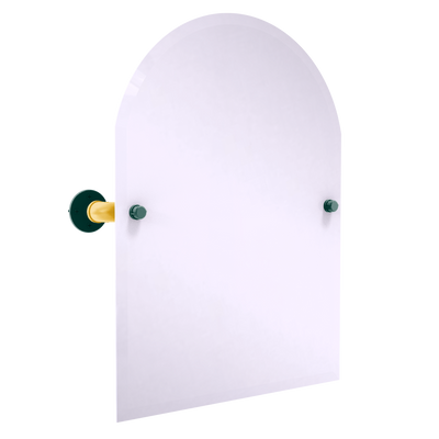 Diamond Collection Frameless Arched Top Wall Mounted Tilt Mirror Oakland Edition