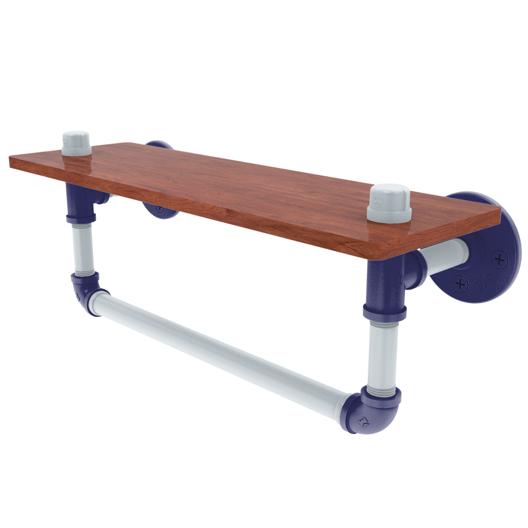 Diamond Collection Wood Shelf with Towel Bar Colorado Edition