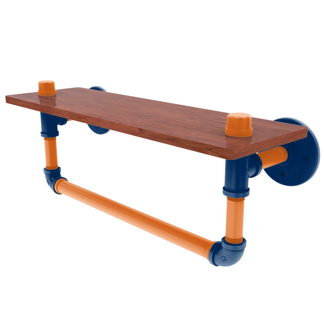 Diamond Collection Wood Shelf with Towel Bar Houston Edition