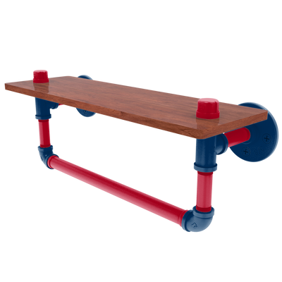 Diamond Collection Wood Shelf with Towel Bar Los Angeles Big A Edition