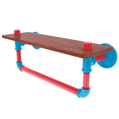 Diamond Collection Wood Shelf with Towel Bar Miami Edition