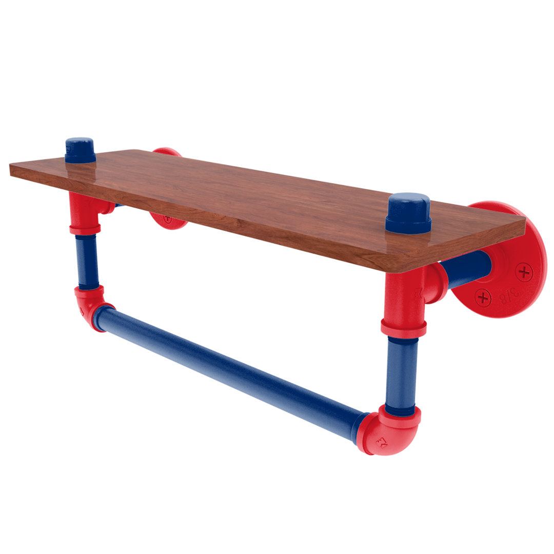 Diamond Collection Wood Shelf with Towel Bar Philadelphia Edition