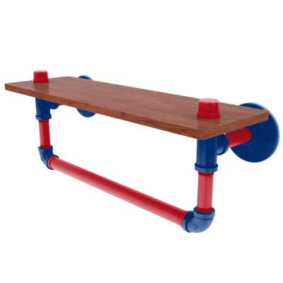 Diamond Collection Wood Shelf with Towel Bar Texas Edition