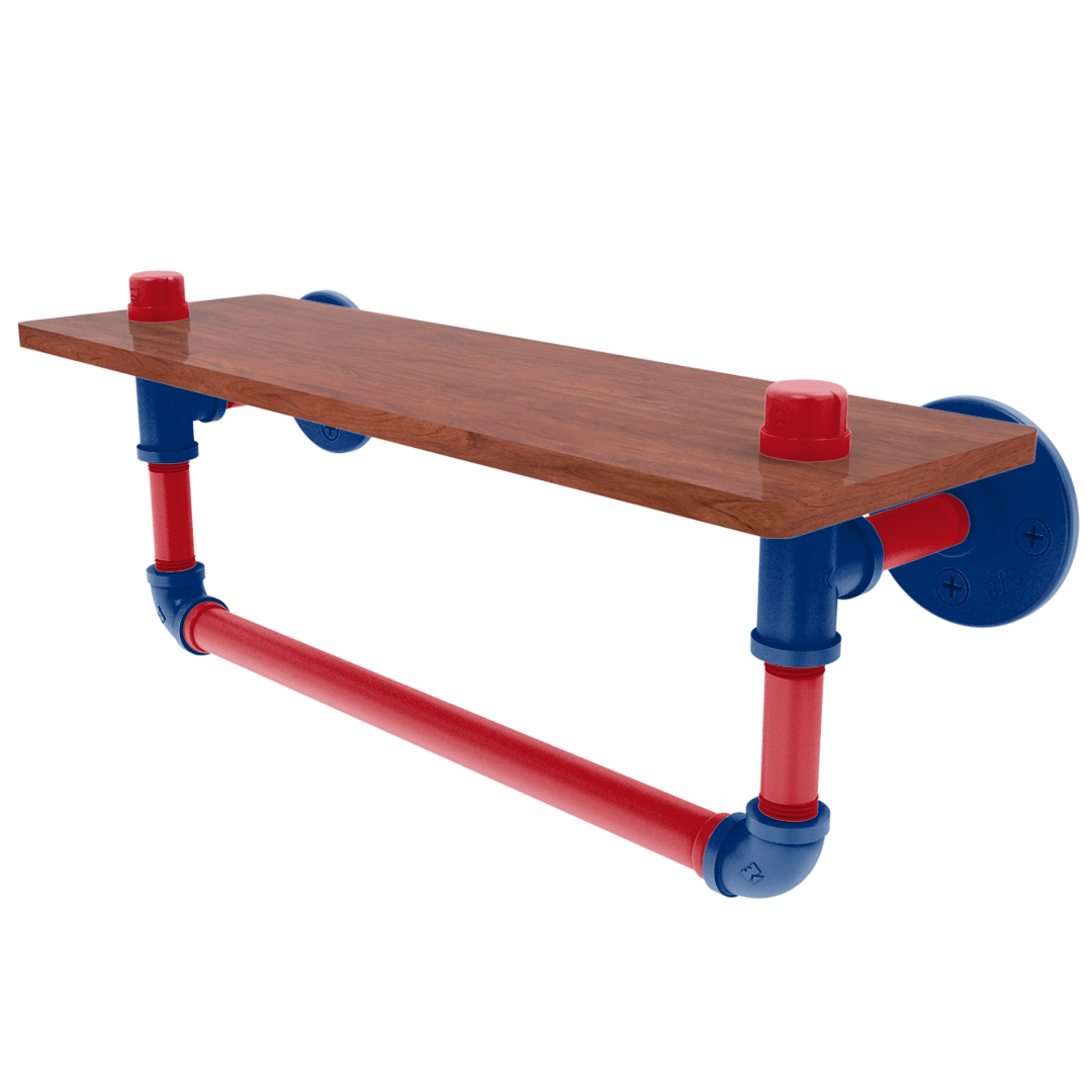 Diamond Collection Wood Shelf with Towel Bar Texas Edition