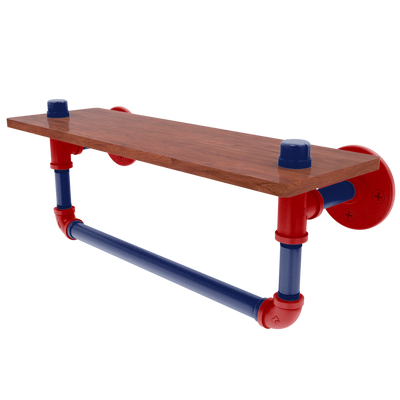 Diamond Collection Wood Shelf with Towel Bar Washington Edition