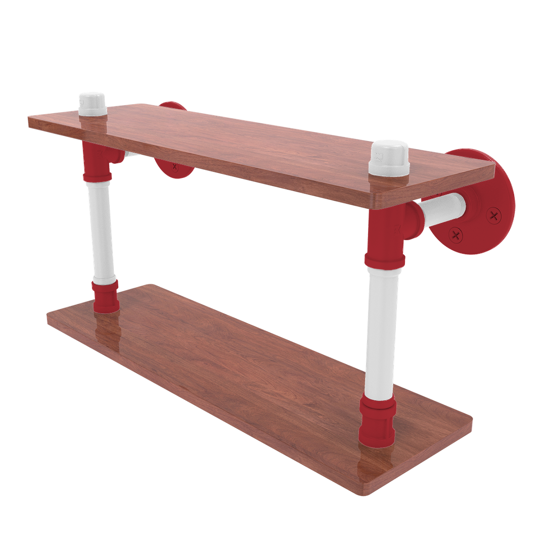 Diamond Collection Wood Double Shelf Boston Edition