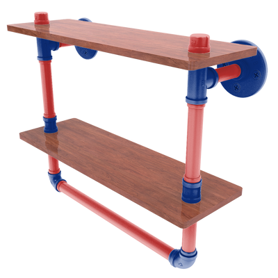 Diamond Collection Double Wood Shelf with Towel Bar Chicago North Side Edition
