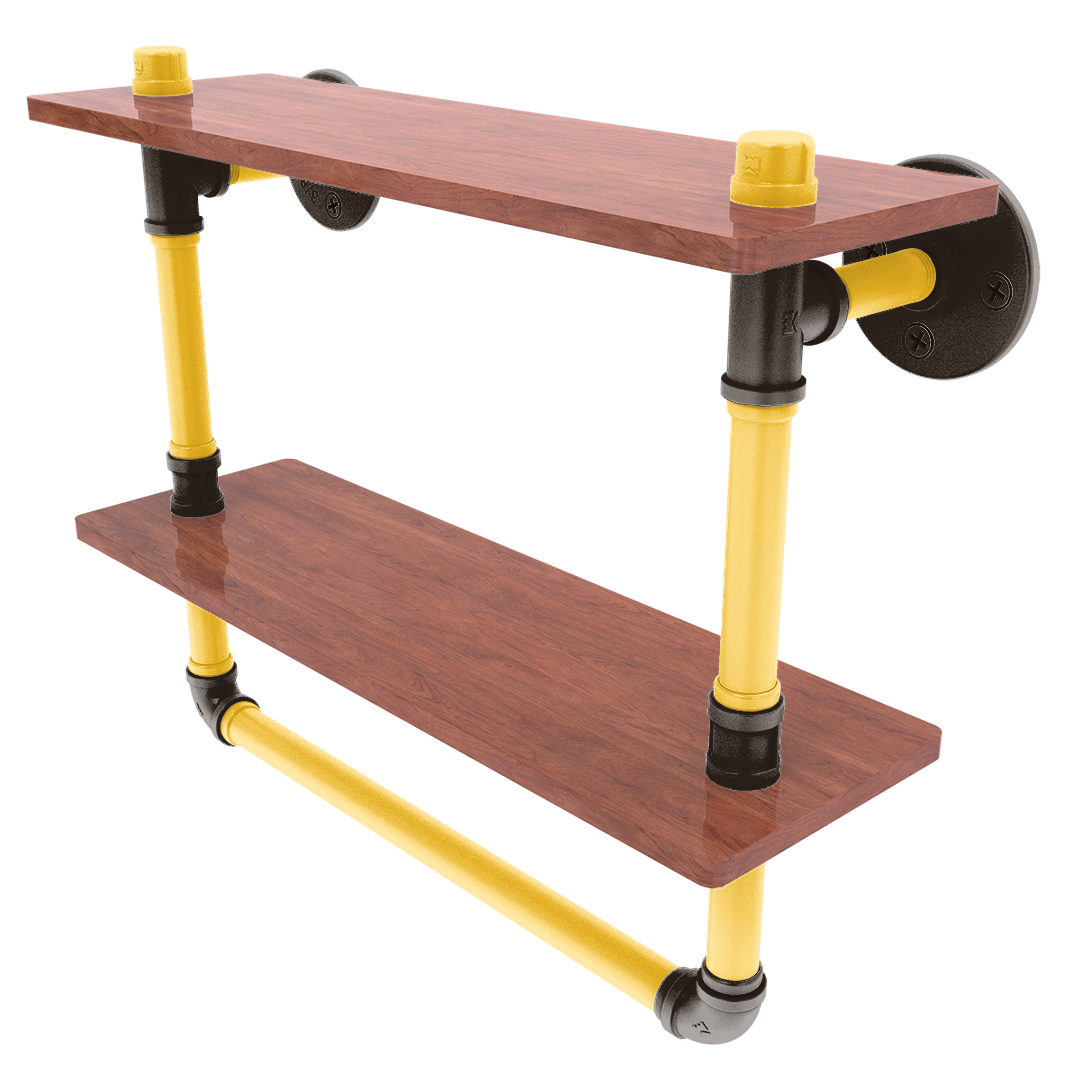 Diamond Collection Double Wood Shelf with Towel Bar San Diego Edition