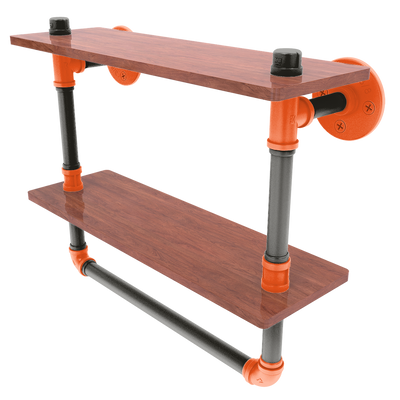 Diamond Collection Double Wood Shelf with Towel Bar San Francisco Edition