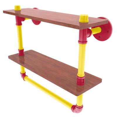 Diamond Collection Double Wood Shelf with Towel Bar St. Louis Edition