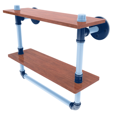 Diamond Collection Double Wood Shelf with Towel Bar Tampa Bay Edition