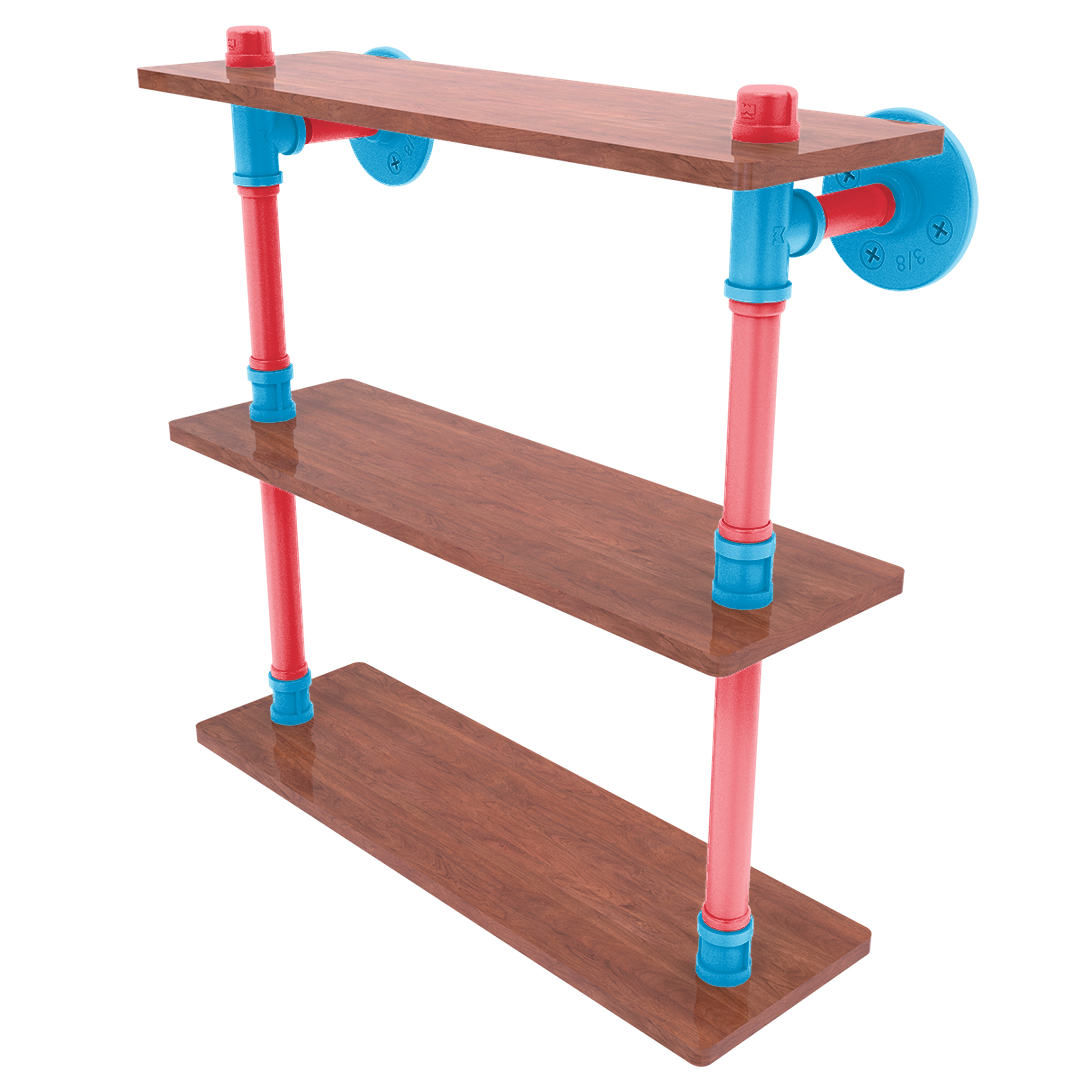 Diamond Collection Wood Triple Shelf Miami Edition