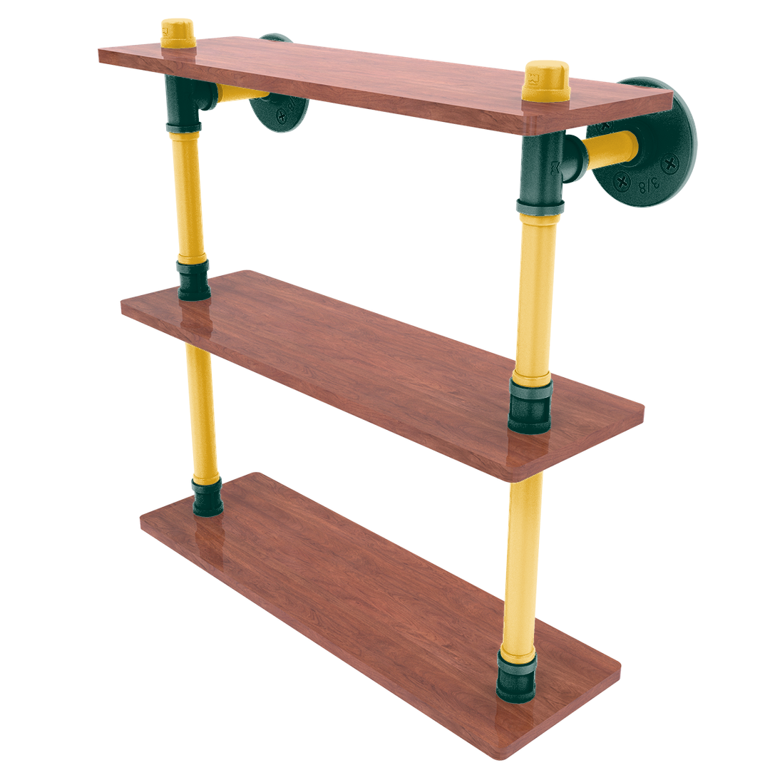 Diamond Collection Wood Triple Shelf Oakland Edition
