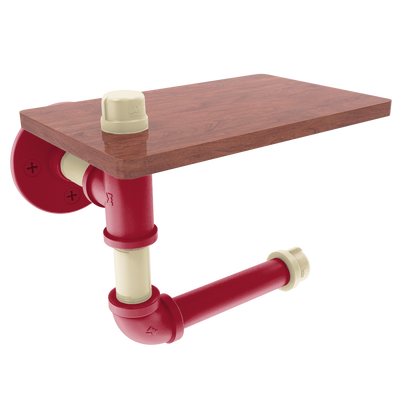 Diamond Collection Toilet Paper Holder with Wood Shelf Arizona Edition