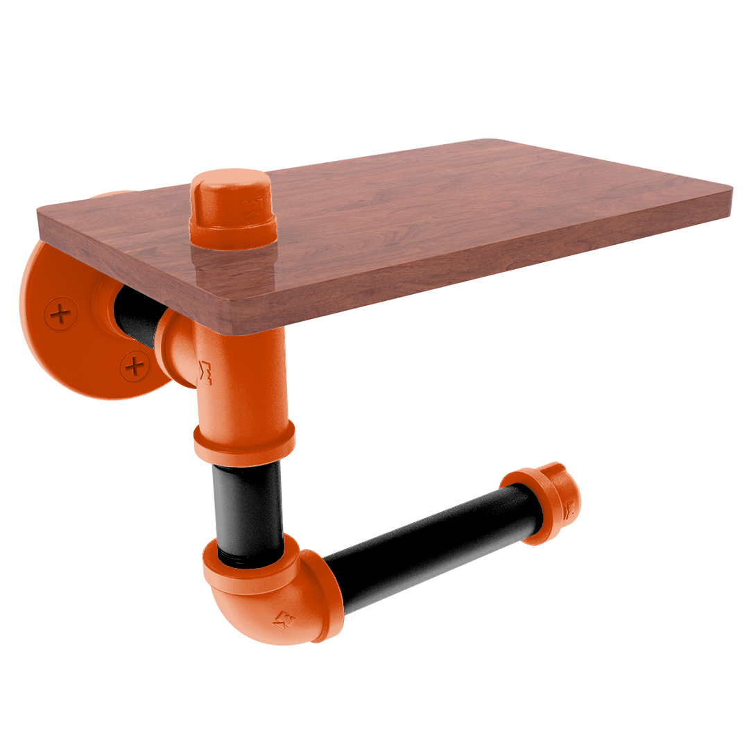 Diamond Collection Toilet Paper Holder with Wood Shelf Baltimore Edition