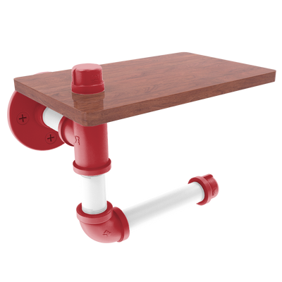 Diamond Collection Toilet Paper Holder with Wood Shelf Boston Edition