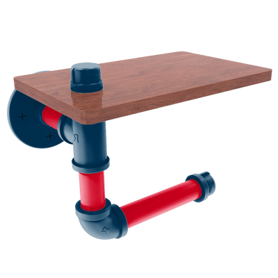 Diamond Collection Toilet Paper Holder with Wood Shelf Cleveland Edition
