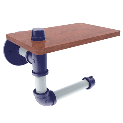Diamond Collection Toilet Paper Holder with Wood Shelf Colorado Edition