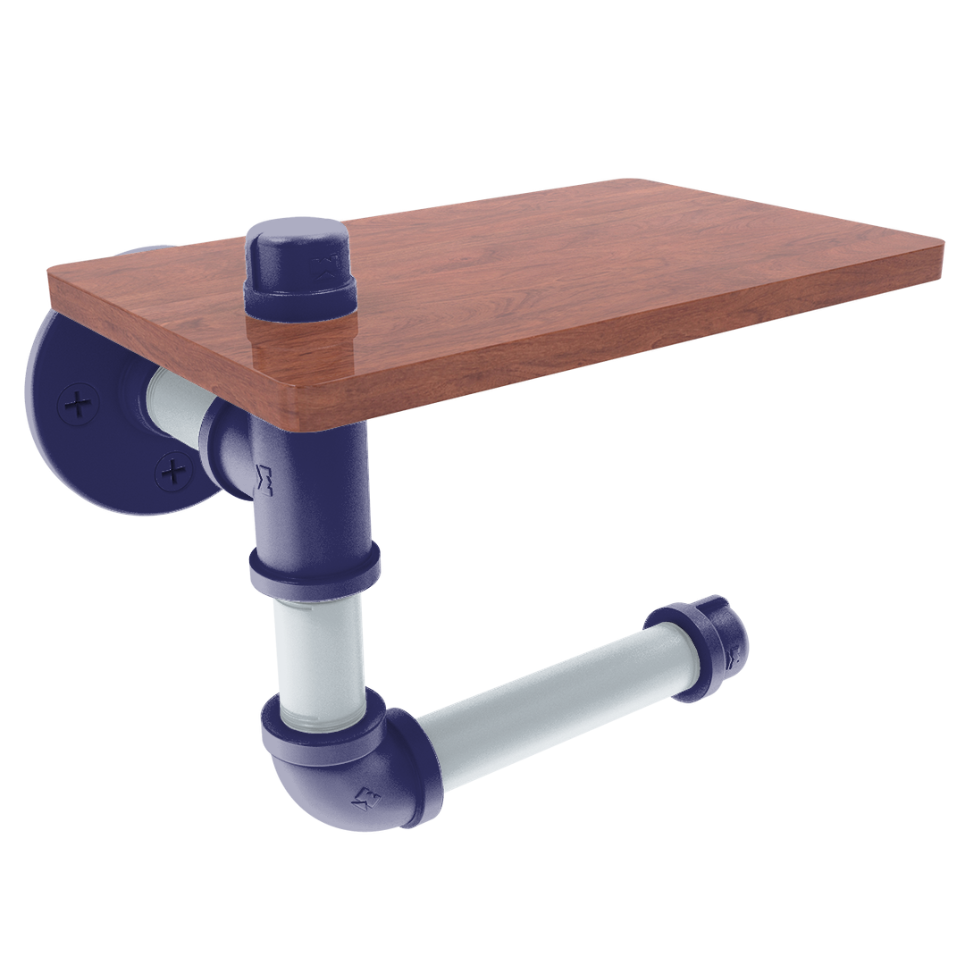 Diamond Collection Toilet Paper Holder with Wood Shelf Colorado Edition