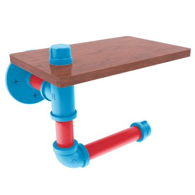 Diamond Collection Toilet Paper Holder with Wood Shelf Miami Edition