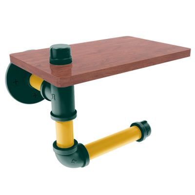 Diamond Collection Toilet Paper Holder with Wood Shelf Oakland Edition