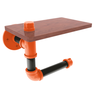 Diamond Collection Toilet Paper Holder with Wood Shelf San Francisco Edition