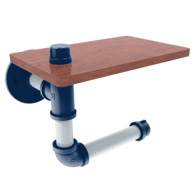 Diamond Collection Toilet Paper Holder with Wood Shelf Seattle Edition