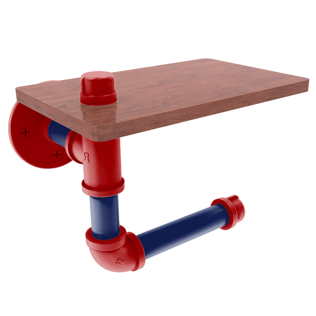 Diamond Collection Toilet Paper Holder with Wood Shelf Washington Edition