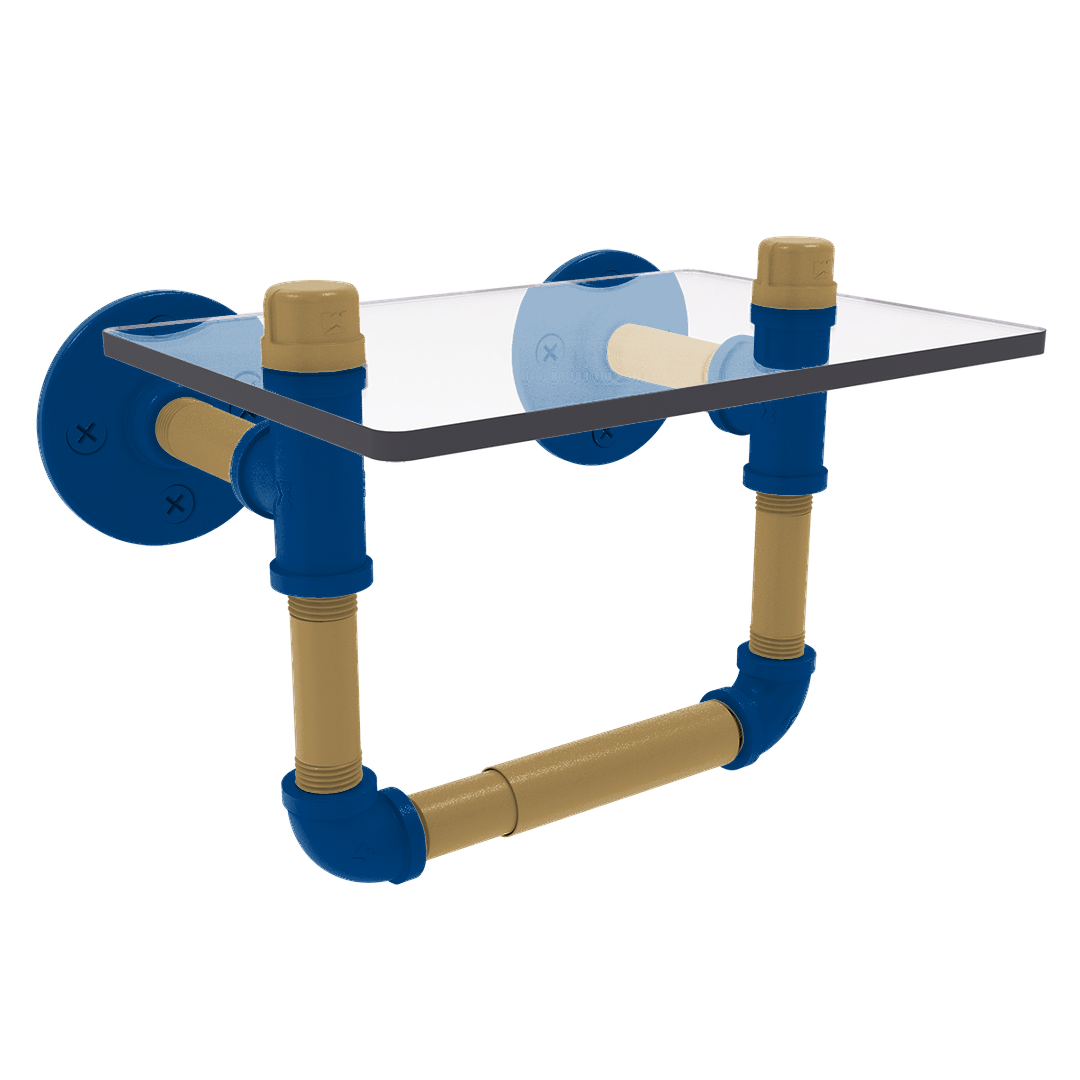 Diamond Collection Toilet Tissue Holder with Glass Shelf Kansas City Edition