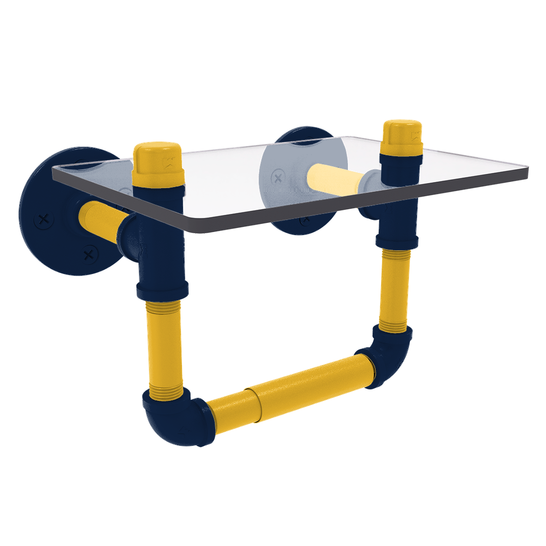 Diamond Collection Toilet Tissue Holder with Glass Shelf Milwaukee Edition