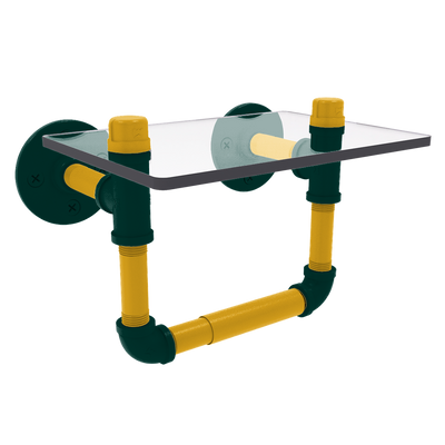 Diamond Collection Toilet Tissue Holder with Glass Shelf Oakland Edition