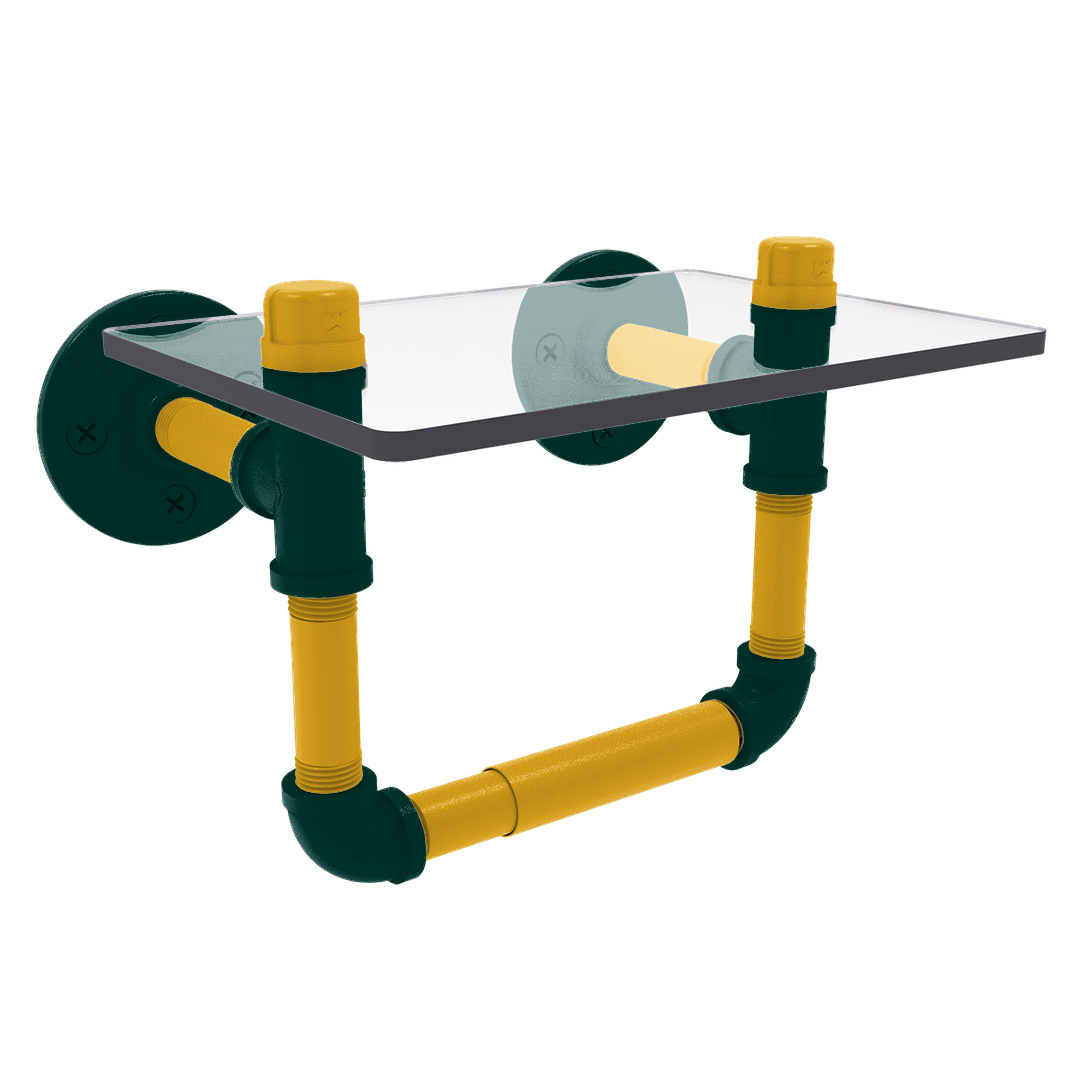 Diamond Collection Toilet Tissue Holder with Glass Shelf Oakland Edition