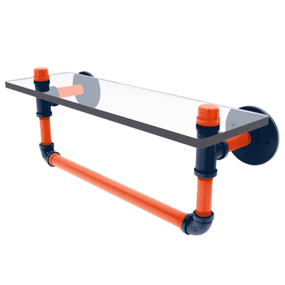 Diamond Collection Glass Shelf with Towel Bar Detroit Edition