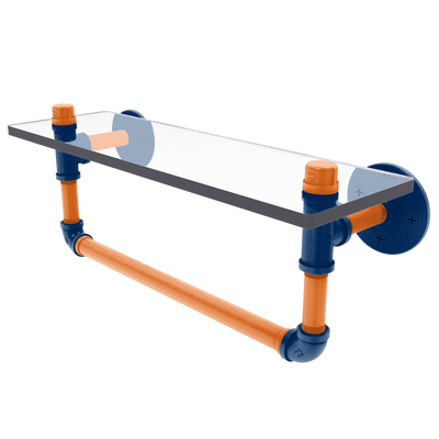 Diamond Collection Glass Shelf with Towel Bar Houston Edition