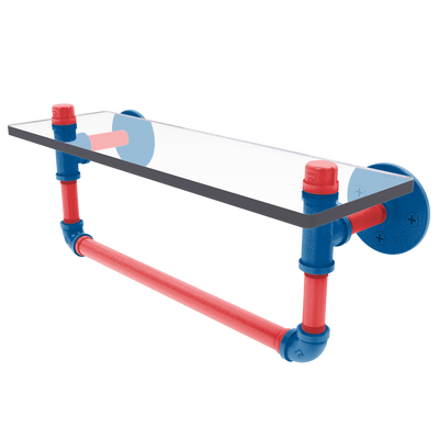 Diamond Collection Glass Shelf with Towel Bar Los Angeles Chavez Ravine Edition