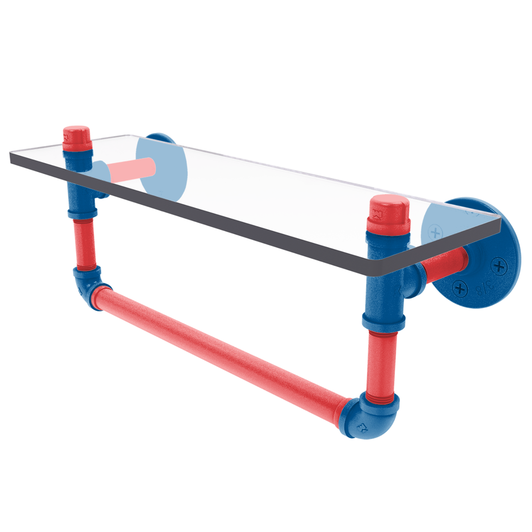 Diamond Collection Glass Shelf with Towel Bar Los Angeles Chavez Ravine Edition