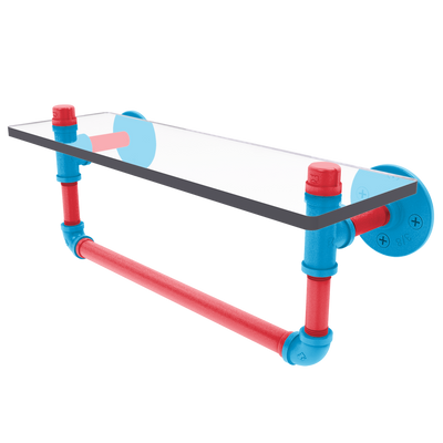 Diamond Collection Glass Shelf with Towel Bar Miami Edition
