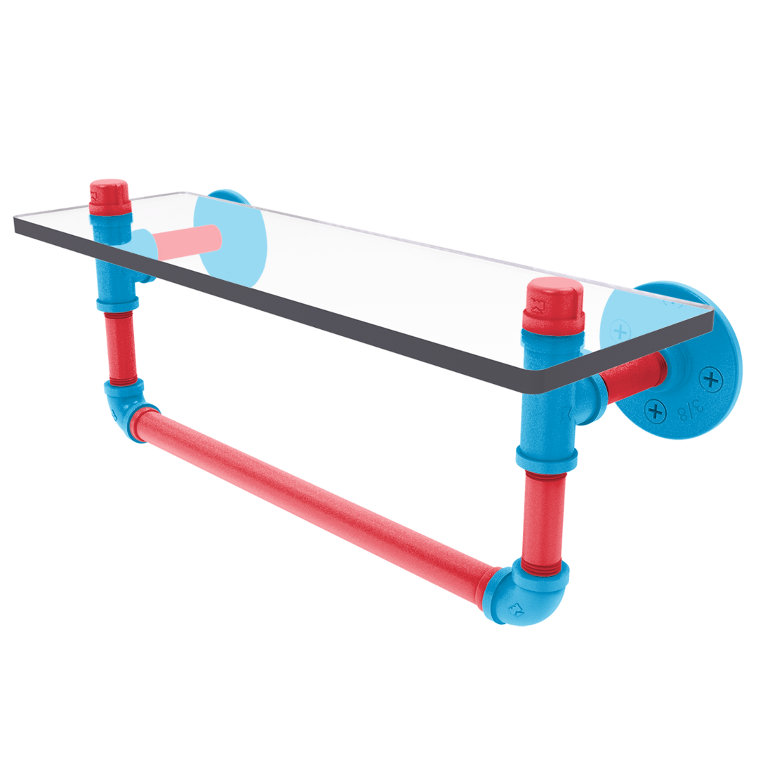 Diamond Collection Glass Shelf with Towel Bar Miami Edition