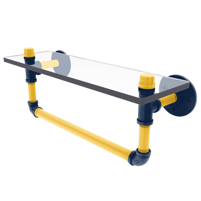Diamond Collection Glass Shelf with Towel Bar Milwaukee Edition
