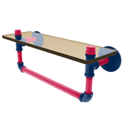 Diamond Collection Glass Shelf with Towel Bar Minnesota Edition