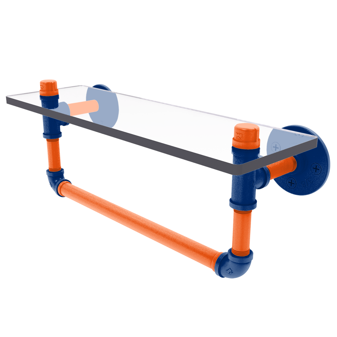 Diamond Collection Glass Shelf with Towel Bar New York Queens Edition