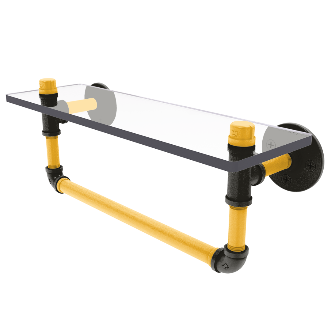 Diamond Collection Glass Shelf with Towel Bar Pittsburgh Edition