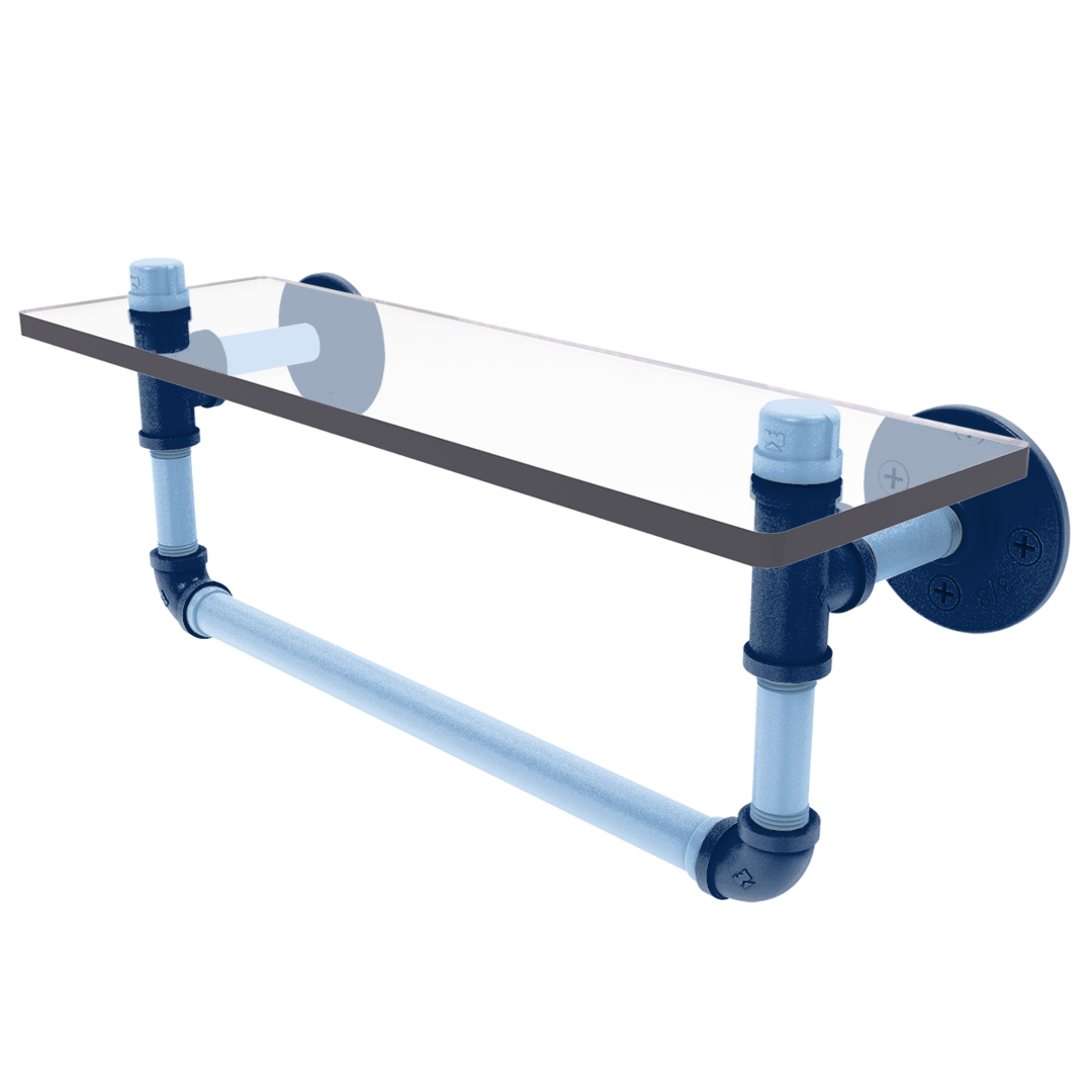Diamond Collection Glass Shelf with Towel Bar Tampa Bay Edition